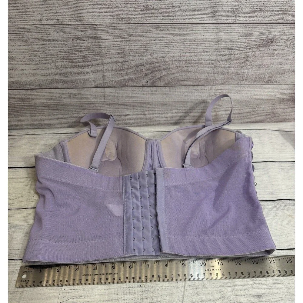 Women Lilac RHINESTONES Bustier SizeLARGE Festival Party Corset